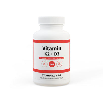 HBS, Vitamin K2 + D3 Supplement (60 Vegetable Capsules)