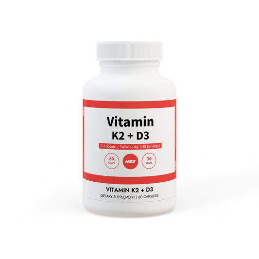 HBS, Vitamin K2 + D3 Supplement (60 Vegetable Capsules)