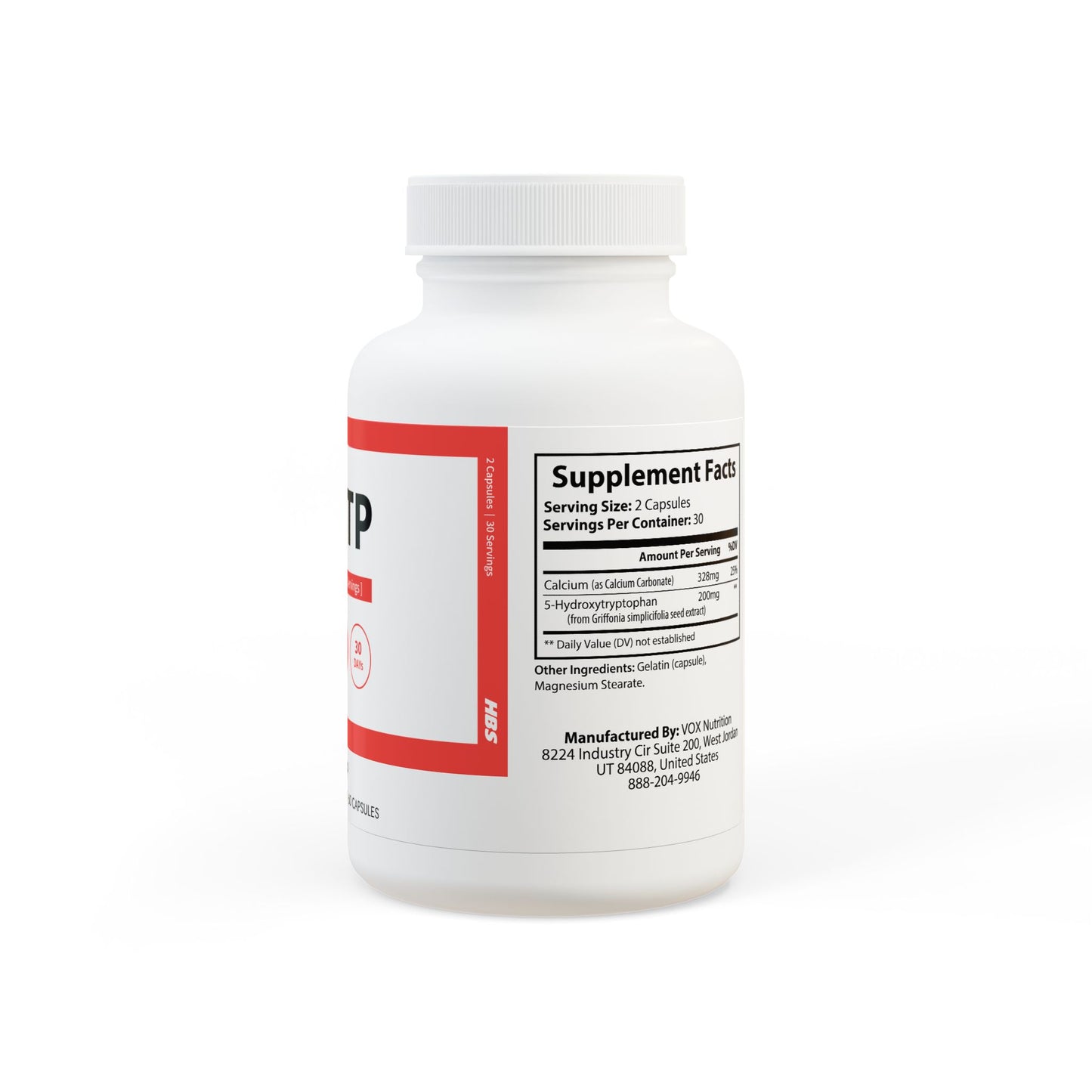 HBS, 5-HTP (5-Hydroxytryptophan) Supplement (60 Capsules)