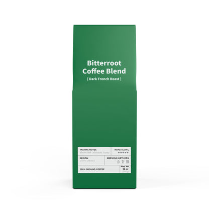 HBS, Bitterroot Coffee Blend (Dark French Roast), Green Package