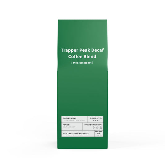 HBS, Trapper Peak Decaf Coffee Blend (Medium Roast), Green Package