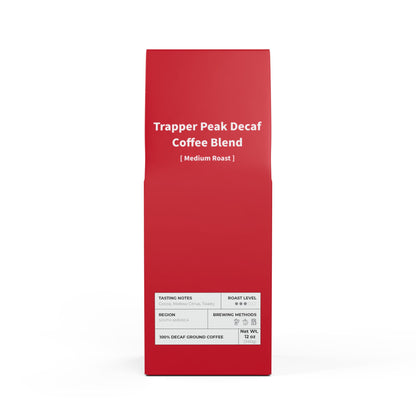 HBS, Trapper Peak Decaf Coffee Blend (Medium Roast), Red Package