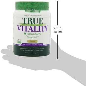 Green Foods True Vitality Plant Protein Shake, Vanilla, 25.2 Ounce (Pack of 2)