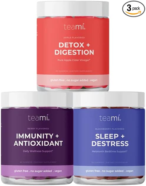 Teami Wellness Gummies Delicious Heart Shaped Gummies for a Balanced Belly, Immune Support and Relaxation Multivitamin Jelly Pack of 3