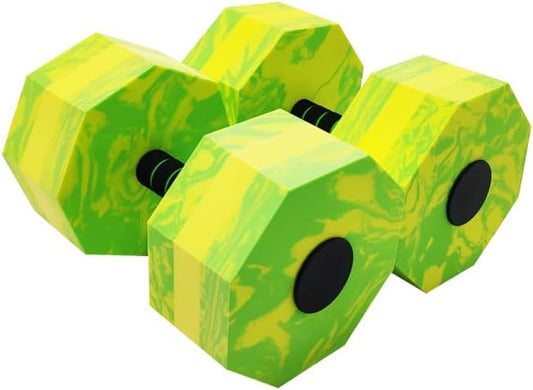Aquatic Exercise Dumbbell Set of 2 for Water Aerobics, High-Density EVA-Foam Water Weights, Pool Fitness Equipment for Unisex Adults, camo