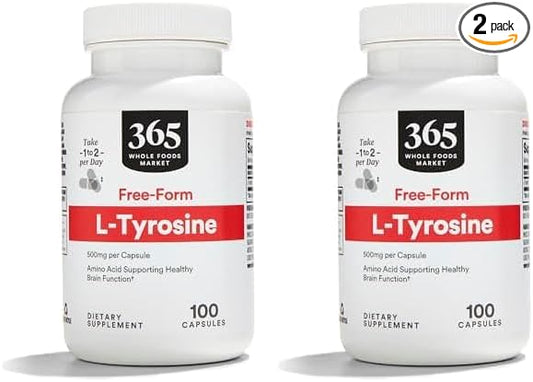 Whole Foods Market, L Tyrosine 500Mg, 100 Capsules (Pack of 2)