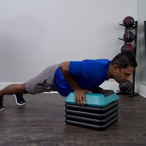 The Step Adjustable High Step Aerobic Platform 4 Risers,