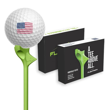 FLIGHTPATH Premium Golf Tees - 3.25" Durable Plastic Golf Tees Designed to Enhance Golf Shot Distance & Precision - Robotically Tested to Reduce Ball Spin - USGA Approved Golf Equipment