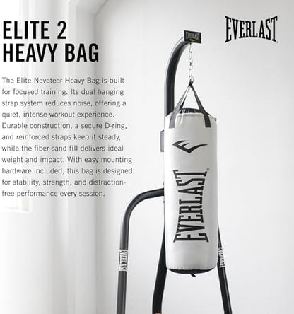 Everlast Elite 2 & Prime Punching Bag – Durable PVC Boxing Bag & Equipment for MMA, Kickboxing, Muay Thai, Home Gym Training