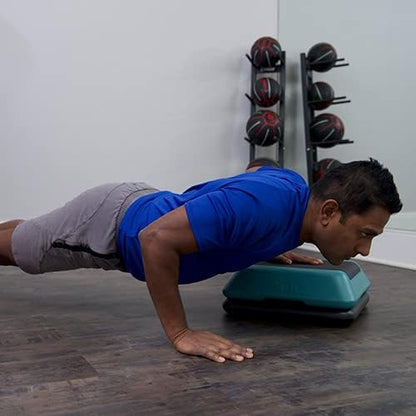 The Step Adjustable High Step Aerobic Platform 4 Risers,