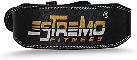 ESTREMO Weight Lifting Belt Leather courted Power Lifting 4 Inches