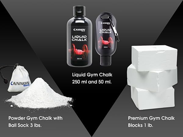 Cannon Sports Magnesium Carbonate Gym Chalk- Blocks, Liquid, & Powder Options - Sweatproof Grip, Blister Prevention for Workout, Weightlifting, Gymnastics, Rock Climbing
