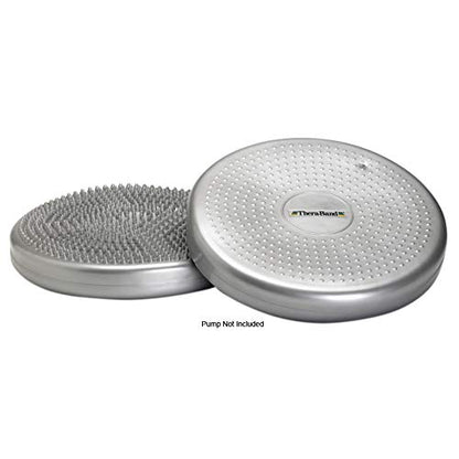 THERABAND Stability Disc for Balance Training, Pre-Inflated Balance Trainer, Round Core Cushion for Office Chair, Round Sport Stability Trainer, Physical Therapy Equipment to Improve Posture, Silver