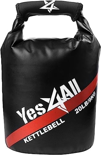 Yes4All Powder Coated Cast Iron Kettlebell Strength Training Kettlebells Weight Set for Full Body Workout, Home Gym