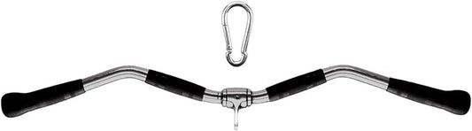 Yes4All Wide Grip Curl LAT Pull Down Bar Attachments Rubber Handgrips/Curl Bar/Press Down for Cable Pulley System Machine