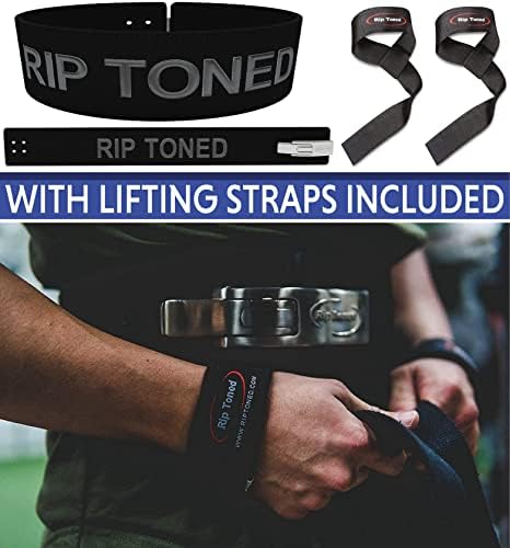 Rip Toned Lever Belt with Bonus Lifting Straps 4" Leather 10mm Belt
