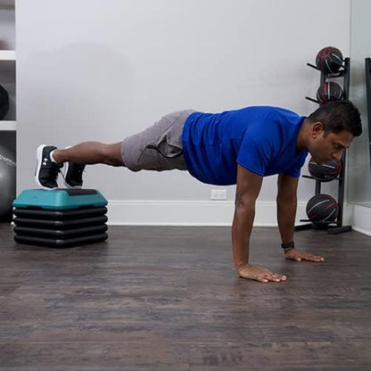 The Step Adjustable High Step Aerobic Platform 4 Risers,