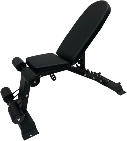 HulkFit Heavy-Duty Flat Workout Weight Bench & Adjustable