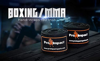 Pro Impact Mexican Style Hand Wraps for Men & Women – 180" Stretchable Boxing Wraps for MMA, Muay Thai, Kickboxing & Gym Training – Wrist & Knuckle Protection for Maximum Performance & Support