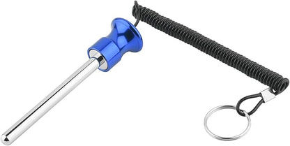 Cosmos Gym Weight Stack Pin Universal Replacement Selector Lock Pin Detent Hitch Pin, Tensile 3/8" Dia. & 4" Locking Space with Lanyard, for Gym Equipment Machine Weight Plate