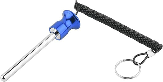 Cosmos Gym Weight Stack Pin Universal Replacement Selector Lock Pin Detent Hitch Pin, Tensile 3/8" Dia. & 4" Locking Space with Lanyard, for Gym Equipment Machine Weight Plate
