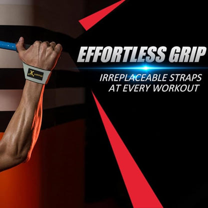 ihuan Wrist Straps for Weight Lifting - Lifting Straps for Weightlifting | Gym Wrist Wraps with Extra Hand Grips Support for Strength Training | Bodybuilding | Deadlifting