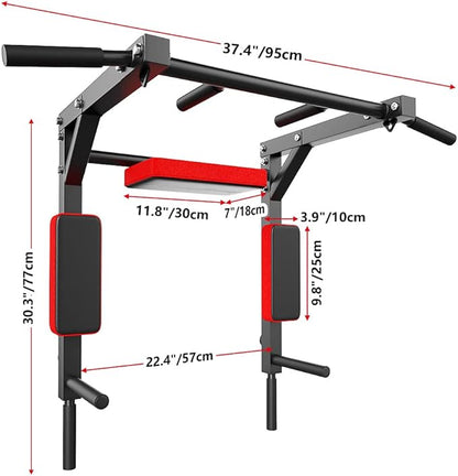 Multifunctional Wall Mounted Pull Up Bar Chin Up bar 440Lbs
