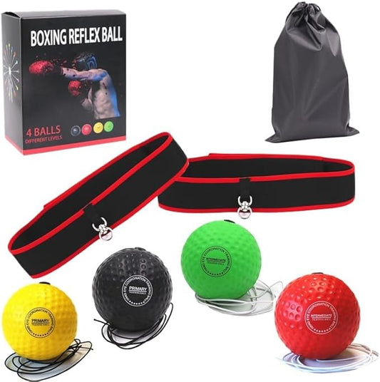 Boxing Equipment,Boxing Reflex Ball Set - Improves Hitting 4Ball)