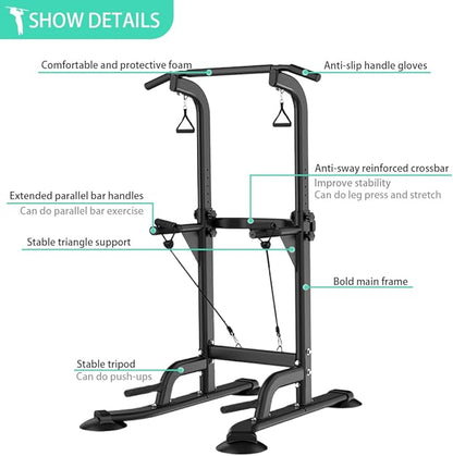 Power Tower Pull Up Bar Stand Assisted Training 330LBS