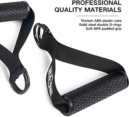 INNSTAR Upgraded Heavy Duty Exercise Handles, Cable Machine Attachments Resistance Bands With Solid ABS Core Grips, Fitness Strap Stirrup Handle Cable Attachment