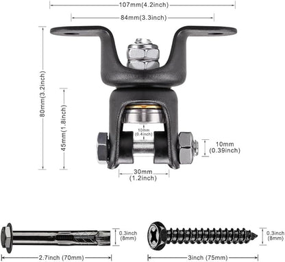 BeneLabel Heavy Duty Boxing Punching Bag Hanger with Chain, 800 LB Capacity, 360° Rotation Wood Beam Holder with 4 Chains and 4 Carabiners, 2 Wood Screws for Wooden Sets