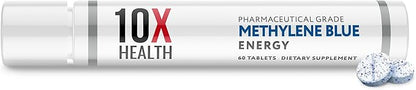 10X Health Superhuman Energy Pharmaceutical Grade Methylene Blue Tablets with Glycine, NAC, & Niacinamide - Boost Energy, Enhance Focus, & Cognitive Support - Non-GMO (60 Tablets)
