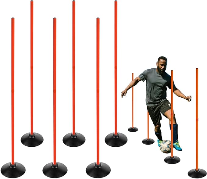 TNZMART 4.9FT Training Agility Poles Detachable Soccer Training
