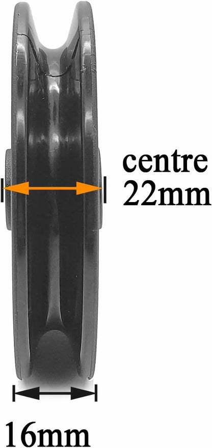 90mm Pulley Wheel Bearing Nylon - Grooved Edge Wearproof Pulleys for Cable Machine Part Home Gym Smith Machine Attachment Weight Lifting Door Garage