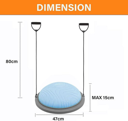 PROIRON Balance Ball Trainer - Air Dome Half Ball with Resistance Bands & Nonslip Base - 660lbs Capacity - Ideal for Yoga & Exercise