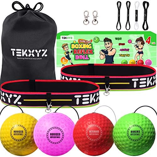 TEKXYZ Boxing Reflex Ball Family Pack 4 Different
