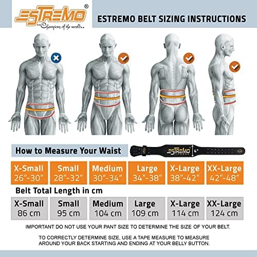 ESTREMO Weight Lifting Belt Leather courted Power Lifting 4 Inches