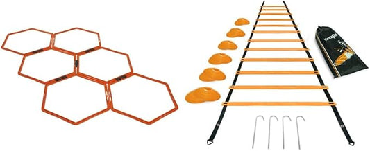 Yes4All Hex Agility Rings/Speed Rings with Carrying Bag