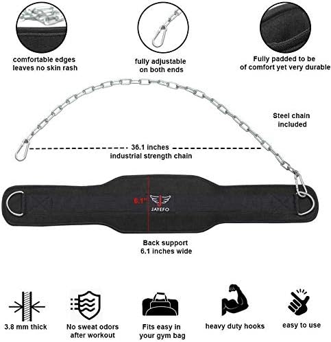 JAYEFO DIP BELT WITH CHAIN INDUSTRIAL STRENGTH STEEL 36 INCHES