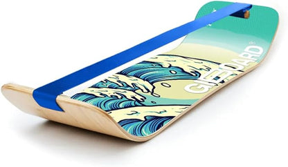 GIBBON GiBoard Balance Board for Adults & Kids - Slackline Workout Equipment Home Gym Training - Wooden Wobble Board Balance Trainer - Standing Desk Exercise - Yoga, Agility, Pilates, Core, Snowboard