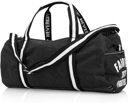 Fairtex BAG9 Retro Style Barrel Bag Thai Boxing Heavy Gym Bag Myay Thai MMA (Black)