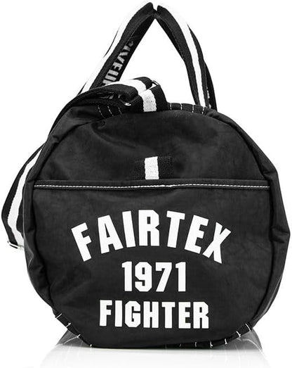 Fairtex BAG9 Retro Style Barrel Bag Thai Boxing Heavy Gym Bag Myay Thai MMA (Black)