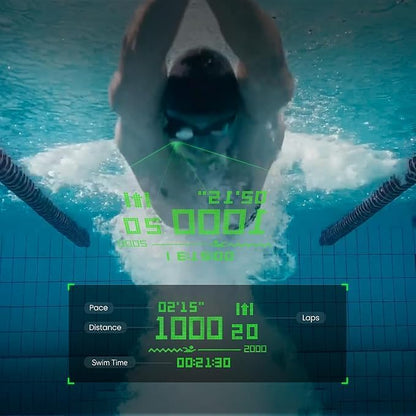 Holoswim 2 Pro Smart Swim Goggles Anti-fog AR Display, Real-time Metrics, Fitness Tracker, Apple/Garmin Compatible, AI-Powered Analysis and Workout Plan Pool/Open-Water Compatible