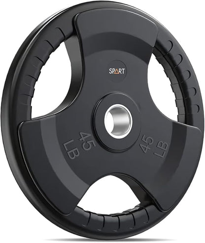 SPART Weight Plate 2-Inch Rubber Coated Olympic Grip Gym(5LB/10LB/25LB/35LB/45LB)