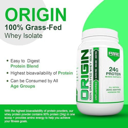 100% Grass Fed Unflavored Whey Protein Isolate-Keto-Low Carbs-2lbs