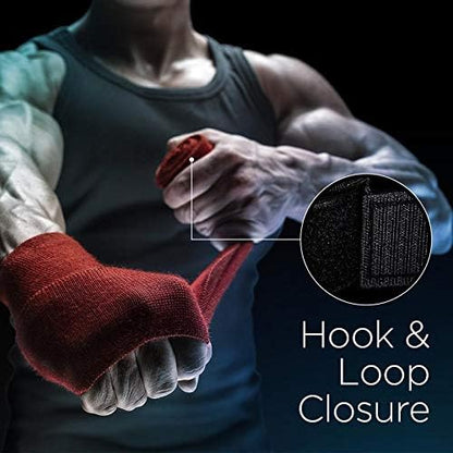 Pro Impact Mexican Style Hand Wraps for Men & Women – 180" Stretchable Boxing Wraps for MMA, Muay Thai, Kickboxing & Gym Training – Wrist & Knuckle Protection for Maximum Performance & Support