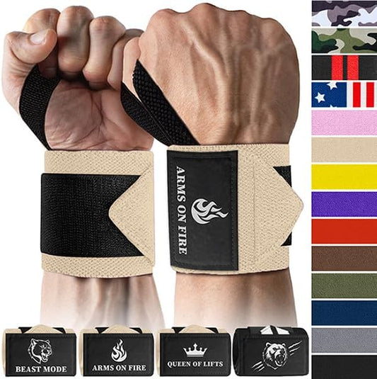 TECEUM Weightlifting 18" & 12" Wrist Wraps with Thumb Loop – Heavy Duty Wrist Workout Braces for Men and Women – Ideal for Powerlifting, Strength Training, Bodybuilding