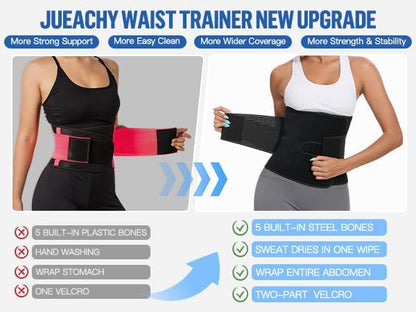 Jueachy Waist Trimmer for Women Workout: Sweat Waist Trainer for Womens - Easy Clean for Men Gym