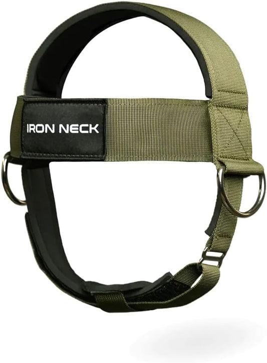 Iron Neck, Versatile Neck Exerciser, Strengthener and Trainer with Adjustable Head and Chin Strap, Portable Head Harness for Weight Lifting, Home and Gym Use