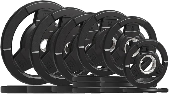 Weight Plate 2-Inch Rubber Coated Olympic Grip Plate 2.5/5/10/15/25/35/45 LB